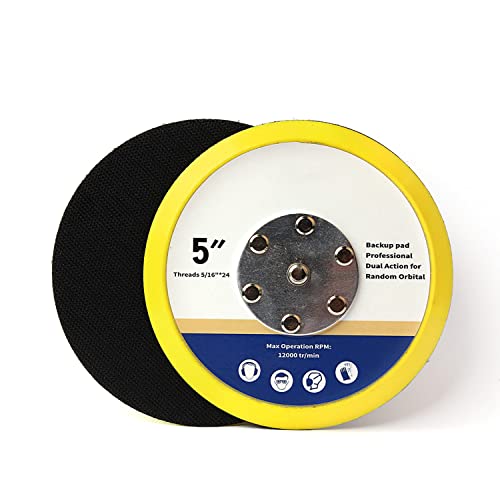 HOMESOM 2-Stück 12.5cm Backer Plate Pad für Auto Polierer Dual Action Polieren Tool Haken Loop Backer Pads 5/16" 24t von HOMESOM