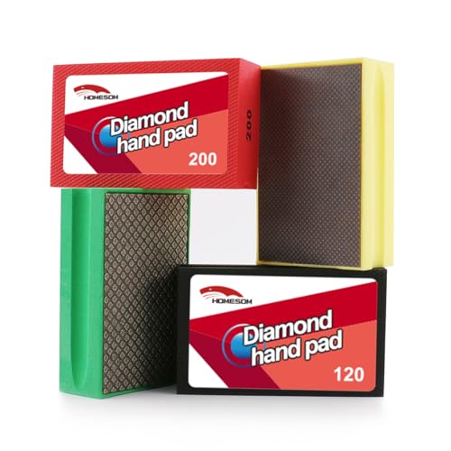 HOMESOM Galvanisierte Diamant-Handpolierpads Körnung Glas Schleifpad Stein Marmor Keramik Hand DIY Werkzeug 4 Stück von HOMESOM