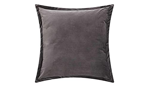 HOMESTORY Deko-Kissen in Anthrazit, kuscheliger Kissen-Bezug mit Reißverschluss inkl. weicher Füllung für Sofa, Sessel oder Bett, hohe Qualität, 48x48cm, quadratisch 100% Polyesterfüllung, 420g von HOMESTORY