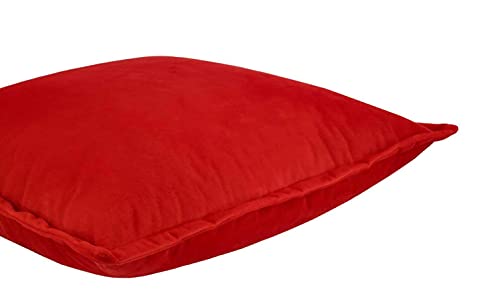 HOMESTORY Deko-Kissen in Rot, kuscheliger Kissen-Bezug mit Reißverschluss inkl. weicher Füllung für Sofa, Sessel oder Bett, hohe Qualität, 48x48cm, quadratisch 100% Polyesterfüllung, 420g von HOMESTORY