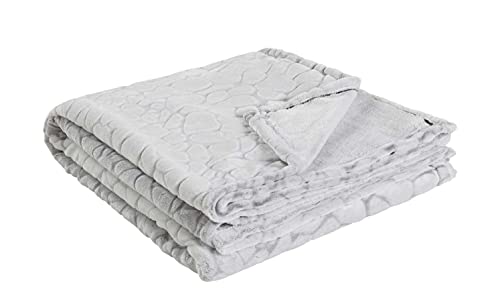 HOMESTORY Kuschel-Decke Grau 150 x 200 cm, 1,1 kg 100% Polyester, hochwertige & weiche Kuscheldecke für Couch & Sofa, warme XL-Wohndecke, Öko-Tex Standard 100, Stein-Muster von HOMESTORY