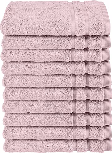 HOMESTORY Premium Handtuch-Set 10-teilig, 100% Baumwolle, Frottee, 550g/m², weich, saugstark und schnelltrocknend, Oeko-Tex 100, Rosa, 10x Gästetuch - 30x50 cm von HOMESTORY