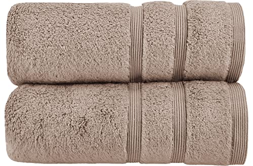 HOMESTORY Premium Handtuch-Set 2-teilig, 100% Baumwolle, Frottee, 550g/m², weich, saugstark und schnelltrocknend, Oeko-Tex 100, Hellbraun, 2X Handtuch - 50x100 cm von HOMESTORY