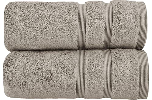 HOMESTORY Premium Handtuch-Set 2-teilig, 100% Baumwolle, Frottee, 550g/m², weich, saugstark und schnelltrocknend, Oeko-Tex 100, Taupe, 2X Handtuch - 50x100 cm von HOMESTORY