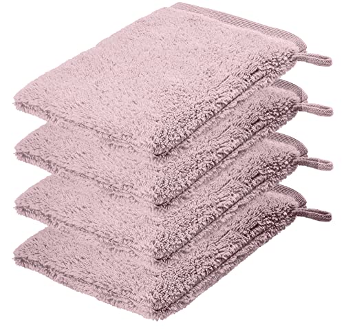 HOMESTORY Premium Handtuch-Set 4-teilig, 100% Baumwolle, Frottee, 550g/m², weich, saugstark und schnelltrocknend, Oeko-Tex 100, Rosa, 4X Waschlappen von HOMESTORY