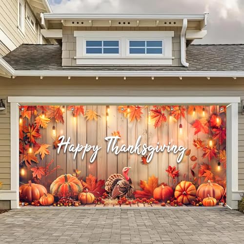 HOMETITUTE 1,8 x 4 m Thanksgiving-Banner für Garagentor, Happy Thanksgiving, Türkei, Kürbis, Herbstblätter, warme Lichter, Familientreffen, Foto-Hintergrund, Dekoration, Innen- und Außenbereich HOMETITUTE 1,8 x 4 m Thanksgiving-Banner für Garagentor, Happy Thanksgiving, Türkei, Kürbis, Herbstblätter, warme Lichter, Familientreffen, Foto-Hintergrund, Dekoration, Innen- und Außenbereich von HOMETITUTE