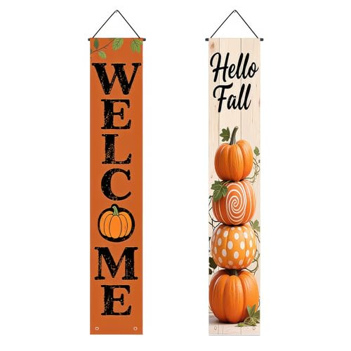 HOMETITUTE 2 Stück Hello Fall Veranda Banner Schild Willkommen Kürbisse Türbanner Thanksgiving Dekorationen 30,5 x 180,9 cm Thanksgiving Hängendes Banner für Haustür Outdoor Hofdekoration HOMETITUTE 2 Stück Hello Fall Veranda Banner Schild Willkommen Kürbisse Türbanner Thanksgiving Dekorationen 30,5 x 180,9 cm Thanksgiving Hängendes Banner für Haustür Outdoor Hofdekoration von HOMETITUTE