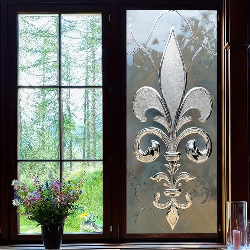 HOMETITUTE Buntglas-Fensterfolie, 45 x 99,8 cm, Fleur de Lis, Sichtschutzfolie für Fenster, Tür, Glastrennwände HOMETITUTE Buntglas-Fensterfolie, 45 x 99,8 cm, Fleur de Lis, Sichtschutzfolie für Fenster, Tür, Glastrennwände von HOMETITUTE