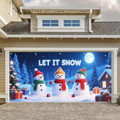 HOMETITUTE Garagentor-Banner für Weihnachten, 4 x 1,8 m, Winter-Schneemann, blau, weiß, rot, grün, Urlaub, Veranda, hängender Hintergrund, Innen- und Außenbereich, saisonale Schnee-Nacht-Dekoration HOMETITUTE Garagentor-Banner für Weihnachten, 4 x 1,8 m, Winter-Schneemann, blau, weiß, rot, grün, Urlaub, Veranda, hängender Hintergrund, Innen- und Außenbereich, saisonale Schnee-Nacht-Dekoration von HOMETITUTE
