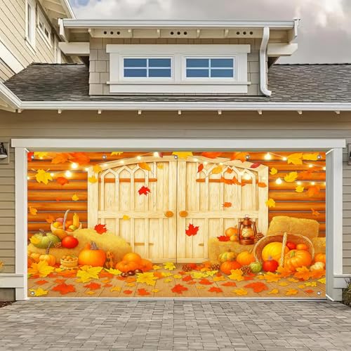 HOMETITUTE Garagentor-Banner für den Herbst, 4 x 1,8 m, Ernte, Scheunentor, Kürbis-Thema, Hintergrund, saisonale Dekoration, Herbsttürabdeckung, Banner für Außengarage, Wandverkleidung für Party HOMETITUTE Garagentor-Banner für den Herbst, 4 x 1,8 m, Ernte, Scheunentor, Kürbis-Thema, Hintergrund, saisonale Dekoration, Herbsttürabdeckung, Banner für Außengarage, Wandverkleidung für Party von HOMETITUTE