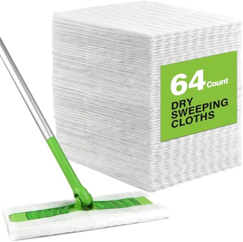 HOMEXCEL Trockenkehrtücher, kompatibel mit Swiffer Sweeper – Einweg-Staubwedel-Nachfüllungen, Mopppads zum Wischen und Reinigen des Bodens, 64 Stück von HOMEXCEL