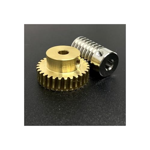 HOMEXO 0,8 M 304 Edelstahl Schneckenrad Messinggetriebe Turbine Schneckenradsatz 1:20/30/40/50/60 Zähne Industriezubehör 1 Satz (Color : Worm 5mm, Size : 50 Teeth-10mm) von HOMEXO