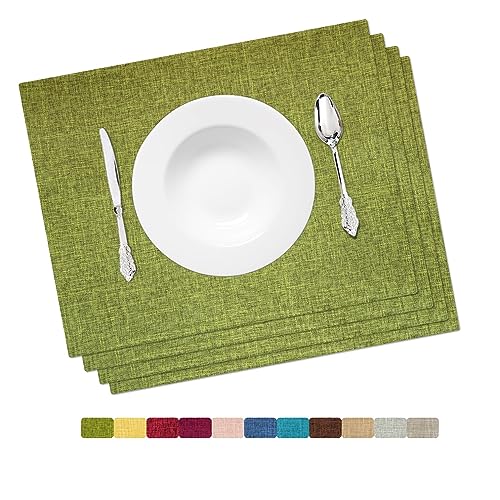 HOMEYNICE Platzdeckchen-Set-waschbare Platzsets für Partys, elegante Tischmatten für Küchentisch, 4er-Set Esstisch-Tischsets, hitzebeständige Stoff-Tischsets für drinnen und draußen, 33 x 48 cm, von HOMEYNICE