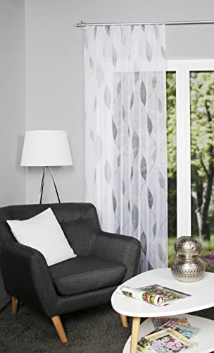 HOMEbasics - bedruckter Voile Vorhang „Paolo“ - ideal für stilvolle Wohnräume - einfache Montage von HOMEbasics