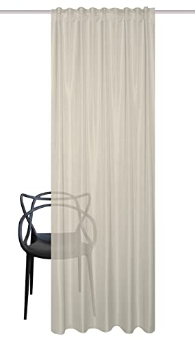 HOMEbasics 080530 Kombiband Fertigschal Softy halbtransparent, Farbe:Taupe, Größe:160 x 140 cm, Anzahl:1x von HOMEbasics