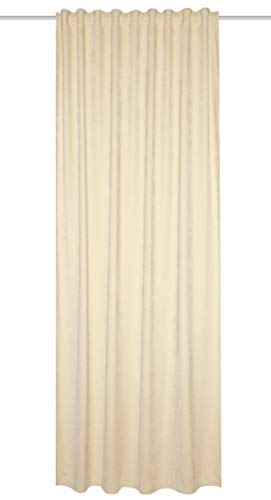 HOMEbasics 085425-0201 - THERMOCHENILLE WOLLY Thermovorhang - mit Kombiband | Creme 265 x 135 cm von HOMEbasics