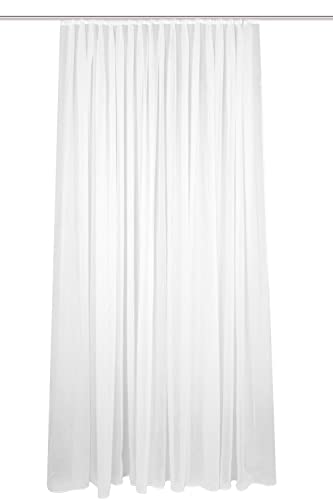 HOMEbasics 41694 Store/Gardine 'FLAMIO', transparenter Fertigstore, Farbe: Weiß, Größe:160 x 450 cm von HOMEbasics