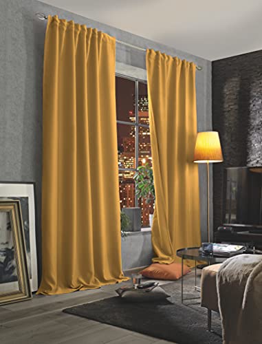 HOMEbasics 85970 | Akustikvorhang ACUSTICO mit Dim-Out-Stoff, Farbe:Curry, Größe:245 x 135 cm HOMEbasics 85970 | Akustikvorhang ACUSTICO mit Dim-Out-Stoff, Farbe:Curry, Größe:245 x 135 cm von HOMEbasics
