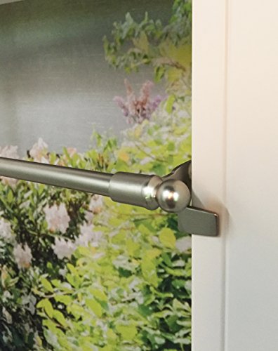 HOMEbasics Bistro Klemmstangen Silber für Verschiedene Breiten aus Polyacryl, Farbe:Silber, Größe:80 cm, Anzahl:1x von HOMEbasics