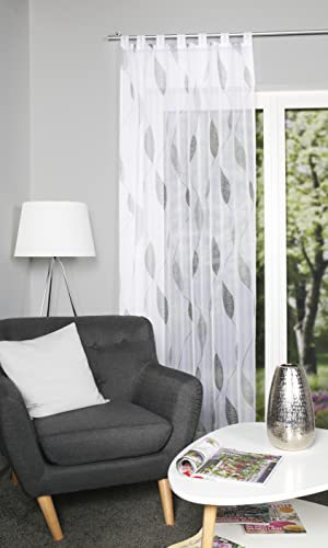 HOMEbasics - bedruckter Voile Vorhang „Paolo“ - ideal für stilvolle Wohnräume - einfache Montage von HOMEbasics