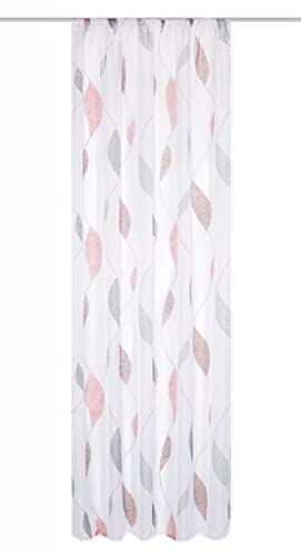 HOMEbasics - bedruckter Voile Vorhang „Paolo“ - ideal für stilvolle Wohnräume - einfache Montage von HOMEbasics