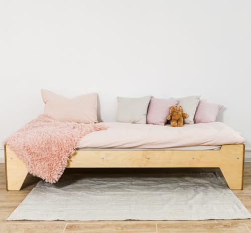 HOMEforDREAMS Buntes Holz-Birken-Sperrholz-Bett mit Beinen für Kleinkinder und Kinder H4D-39 (160x90cm) von HOMEforDREAMS