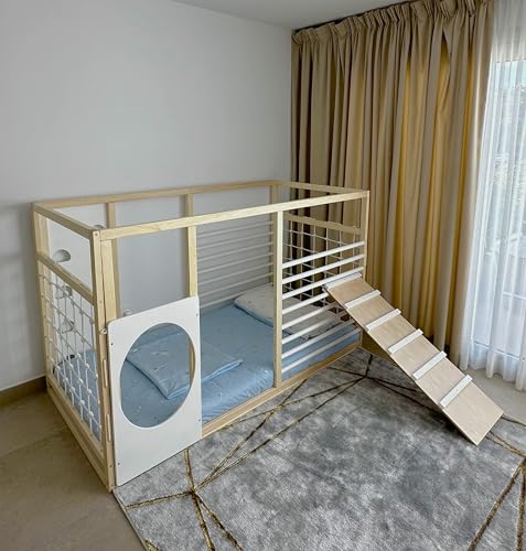 HOMEforDREAMS Turnbett für Kinder ab 4 Jahren: Montessori-inspiriertes 2-in-1-Bett in Halbweißer Farbe, Ohne Innenbrett (Ladder Board, 190x90cm) von HOMEforDREAMS