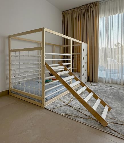 HOMEforDREAMS Turnbett für Kinder ab 4 Jahren: Montessori-inspiriertes 2-in-1-Bett in Halbweißer Farbe, Ohne Innenbrett (Step Board, 190x90cm) von HOMEforDREAMS