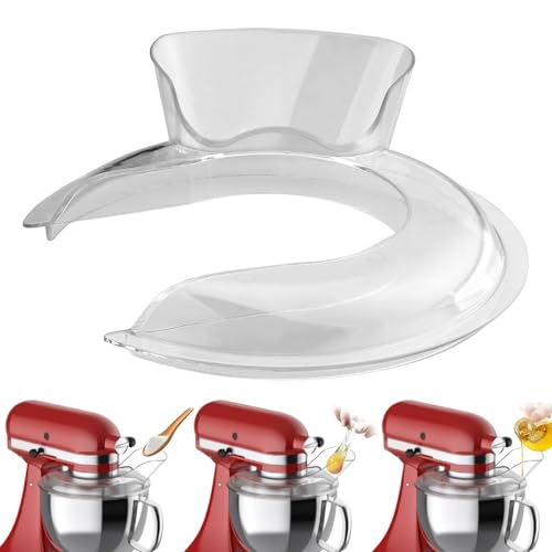 HOMGEN Ausgießerschutz für KitchenAid 4,5 und 5 Quart Standmixer mit kippbarem Kopf Klarer Spritzschutz Perfekt für Kitchenaid-Edelstahlschüssel Schale aus Glas und Keramik spülmaschinenfest von HOMGEN