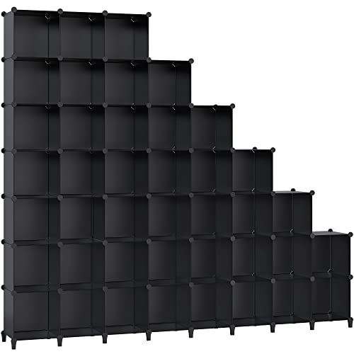 HOMIDEC Regalsystem Kleiderschrank aus Kunststoff, 40 Würfel Regal Schuhregal Modular Schrank Faltschrank Raumteiler, Aufbewahrung Organizer von Kleidung Schuhen Spielzeug Büchern für Schlafzimmer von HOMIDEC