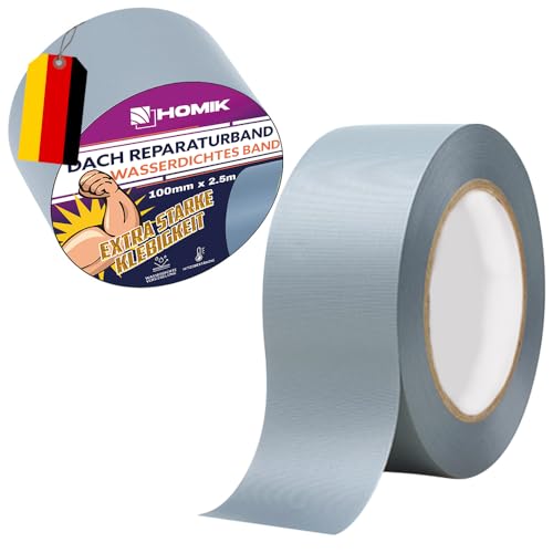 HOMIK Extrem Starkes Dach Reparaturband mit MicroSealant Klebstoff – 10cm x 5m Dichtungsband Wasserdicht -Selbstklebend für Dach & Abdichtungen Außen & Innen HOMIK Extrem Starkes Dach Reparaturband mit MicroSealant Klebstoff – 10cm x 5m Dichtungsband Wasserdicht -Selbstklebend für Dach & Abdichtungen Außen & Innen von HOMIK