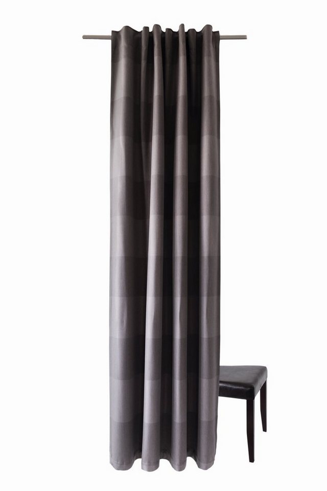 Vorhang, HOMING, Lichtschutz, Schlaufenschal Galdin Stripe 140x245cm Vorhang verdunkelnd grau Deko von HOMING