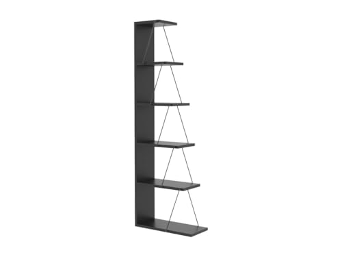 Asir Bookshelf. 100% MELAMINE COATED PARTICLE BOARD. Thickness: 18 mm. Frame: 100% METAL. Width: 50 cm Height: 150 cm Depth: 22 cm. Shelf Height: 28 c Asir Bookshelf. 100% MELAMINE COATED PARTICLE BOARD. Thickness: 18 mm. Frame: 100% METAL. Width: 50 cm Height: 150 cm Depth: 22 cm. Shelf Height: 28 c von HOMITIS
