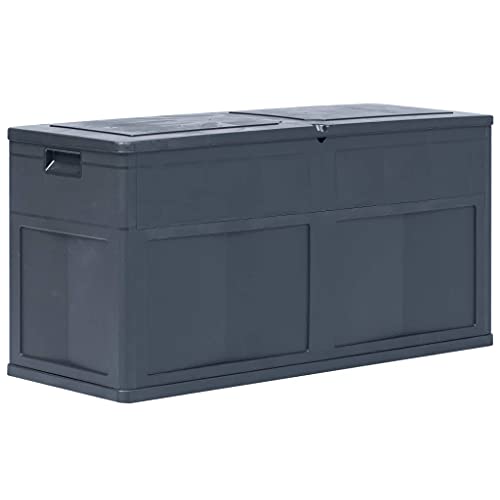 homiuse Garten-Aufbewahrungsbox 320 L Schwarz Auflagenbox Gartenbox Aufbewahrungstruhe Gartentruhe Kissenbox Garten Wasserdicht Kissenbox Outdoor Wasserdicht Abschließbar Wetterfestem Werkzeugkasten von homiuse