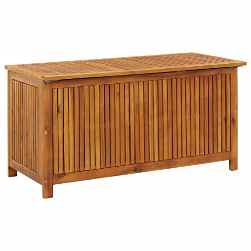 homiuse Garten-Aufbewahrungsbox Auflagenbox Gartenbox Aufbewahrungstruhe Gartentruhe Garten Wasserdicht Gartenbox Klein Auflagenbox Holz 113x50x58 cm Massivholz Akazie Wasserabweisender Auskleidung von homiuse