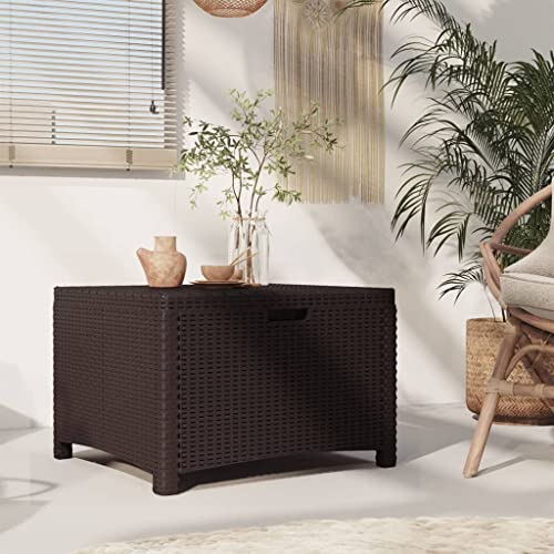 homiuse Garten-Aufbewahrungsbox Gartenbox Auflagenbox Aufbewahrungstruhe Gartentruhe Garten Wasserdicht Kissenbox Outdoor Wasserdicht Gartenbox Klein Sitzfunktion 60x54x41 cm PP Rattan Braun von homiuse