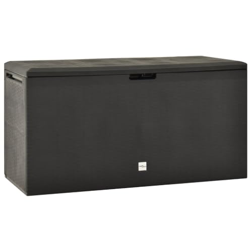 homiuse Gartenbox Anthrazit Auflagenbox Aufbewahrungsbox Aufbewahrungstruhe Gartentruhe Kissenbox Garten Wasserdicht Kissenbox Outdoor Wasserdicht Werkzeugkasten Abschließbar 114x47x60 cm von homiuse