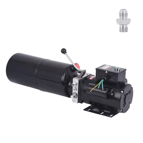 HOMIZEN 10L Hydraulikaggregat 2200W Einfachwirkend Hydraulikpumpe Kippanhänger AC 220V 3400 U/min für Gabelstapler, Hubarbeitsbühnen von HOMIZEN