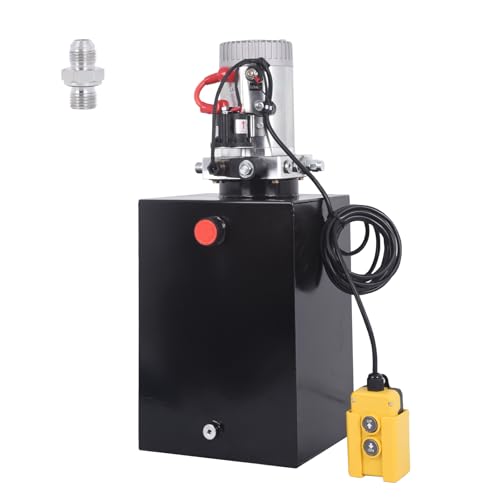 HOMIZEN 20L Hydraulikaggregat 12V 1600W Einfachwirkend Hydraulikpumpe Kippanhängerpumpe 2600 U/min für Aufzüge, Gabelstapler, Hubarbeitsbühnen von HOMIZEN