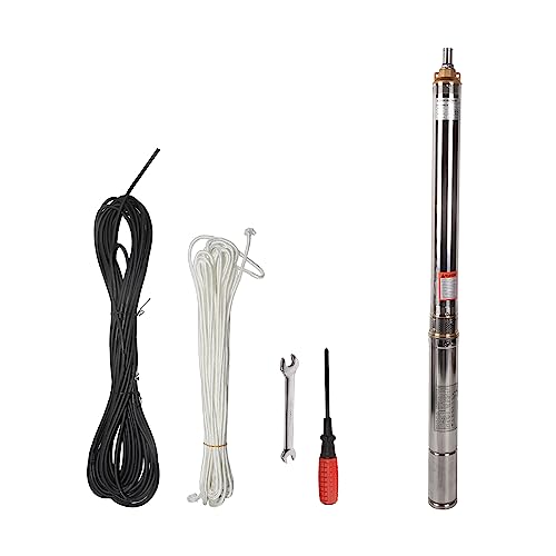 HOMIZEN 3 Zoll Tiefbrunnenpumpe 750W Brunnenpumpe 6000L/h sandresistent bis 5% Max. Förderhöhe 66m Süßwasserversorgung Bewässern Entwässerung von HOMIZEN