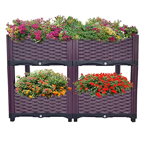 HOMIZEN Hochbeet Blumenbeet Hochbeete-Kit für Garten Pflanzbeet Kunststoff Blumenbeet Blumentöpfe Garten-Kit HOMIZEN Hochbeet Blumenbeet Hochbeete-Kit für Garten Pflanzbeet Kunststoff Blumenbeet Blumentöpfe Garten-Kit von HOMIZEN