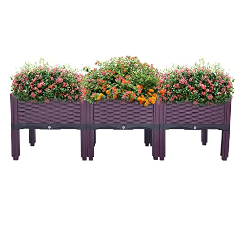 HOMIZEN Blumenbeet Pflanzbeet Garten Hochbeete-Kit Erhöhtes Gartenbeet Beinen für Garten Terrasse Balkon von HOMIZEN