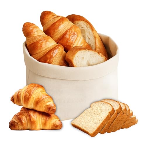 HOMJOY Brotkorb aus Stoff Ø 20 cm – Lieblingskorb Geschenk zum Einzug – Brötchenkorb für Küche & Haushalt HOMJOY Brotkorb aus Stoff Ø 20 cm – Lieblingskorb Geschenk zum Einzug – Brötchenkorb für Küche & Haushalt von HOMJOY