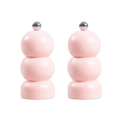 HOMLA 2er Set Gewürzmühlen SPICE BUBBLE Rosa - Elegantes, Kompaktes Design für Küche von HOMLA