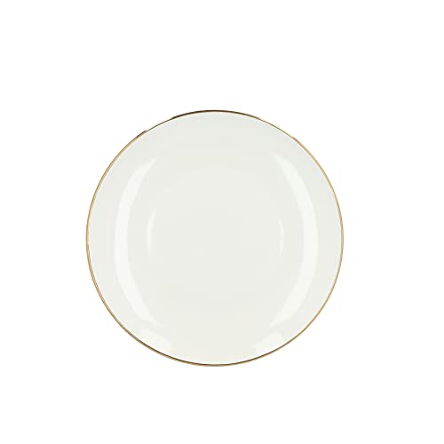 HOMLA Auro Dessertteller Modern und Stilvoll Teller für Viele Interieurs Küchenausstattung Tafelgeschirr Minimalistisches Design und Klassische Form Hergestellt aus Porzellan Weiß Durchmesser 19 cm von HOMLA