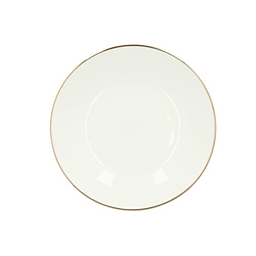 HOMLA Auro tiefer Teller 21 cm Porzellan Weiß Goldrand Tafelgeschirr Küchenausstattung Esstisch Design minimalistisch klassisch elegant von HOMLA