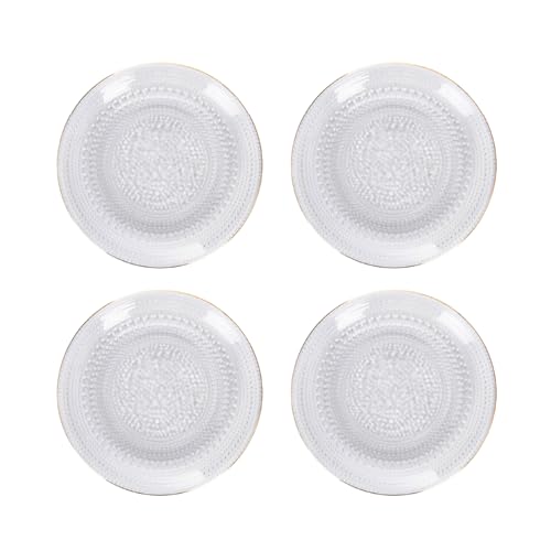 HOMLA BARREL 4x Glasteller Set 15 cm, Polka-Dot mit Goldrand, stilvoll & langlebig von HOMLA