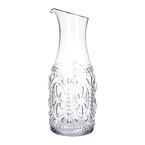 HOMLA Barrel Karaffe mit goldenem Rand Elegant 1,2l Glas von HOMLA