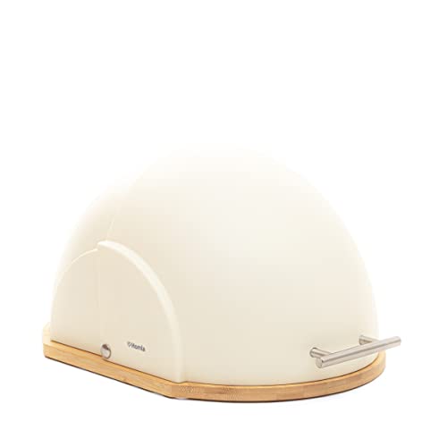 HOMLA Brotkasten Brotaufbewahrung Metall Deckel Brotaufbewahrungsbox für frische Backwaren Darvin Beige 37 x 26 x 22 cm HOMLA Brotkasten Brotaufbewahrung Metall Deckel Brotaufbewahrungsbox für frische Backwaren Darvin Beige 37 x 26 x 22 cm von HOMLA