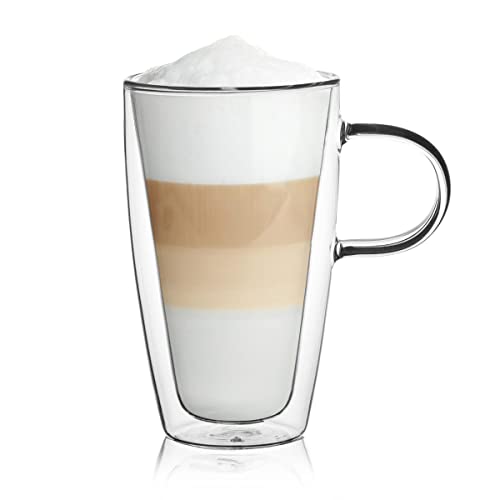 HOMLA Cembra Doppelwändiges Glas - 2er Set Becher Tasse - Für Kaffee Tee Latte Macchiato Capuccino - Spülmaschinenfest Höhe 14 cm Hoch 0,33 l Kapazität HOMLA Cembra Doppelwändiges Glas - 2er Set Becher Tasse - Für Kaffee Tee Latte Macchiato Capuccino - Spülmaschinenfest Höhe 14 cm Hoch 0,33 l Kapazität von HOMLA
